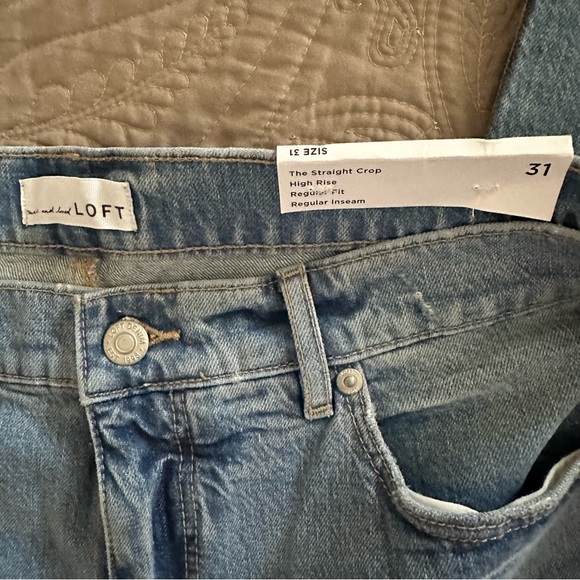 NWT High Rise Straight Crop Jeans - Picture 3 of 5